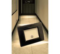 Partenopea® Luce faretto segnapasso ad incasso parete muro con sensore di movimento 220v 1,3W compatibile scatola 503 illuminazione luce a Led (Nero luce calda 3000K)