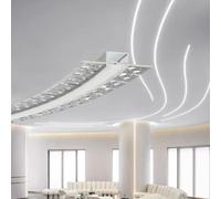 Partenopea@ Pacco di 12 Profili Profilo in alluminio flessibile per strisce strip LED curvabile installazione ad incasso per controsoffitte in cartongesso 1.5 metri x 12.6 mm schermatura opaca