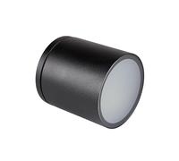 Partenopea Plafoniera faretto cilindrico tondo per soffitto da esterno IP54 per balconi terrazza patio androni Bagno cucina dotato di attacco per lampadine GU10 (Nero, lampadina esclusa)