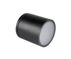 Partenopea Plafoniera faretto cilindrico tondo per soffitto da esterno IP54 per balconi terrazza patio androni Bagno cucina dotato di attacco per lampadine GU10 (Nero, lampadina esclusa)