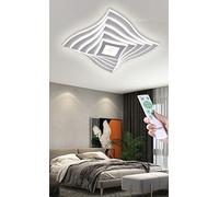 Partenopea Plafoniera Lampadario 75W da soffitto a led con Telecomando Design Stile Moderno Lampada per Camera Cucina Salotto Locali Commerciali (Quadrata effetto 3D)