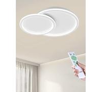 Partenopea Plafoniera Lampadario da soffitto a led con 2 Luci cerchi Design Stile Moderno Lampada per Camera Cucina Salotto Locali Commerciali (2 cerchi 45w bluetooth)