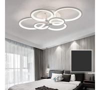 Partenopea Plafoniera Lampadario da soffitto a led con 6 Luci cerchi Design Stile Moderno Lampada per Camera Cucina Salotto Locali Commerciali (Luce Bianca Fredda 6500K)