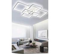 Partenopea Plafoniera Lampadario da soffitto a led con 6 Luci Quadrate Design Stile Moderno Lampada per Camera Cucina Salotto Locali Commerciali (6 Quadrati Luce Naturale)