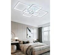 Partenopea Plafoniera Lampadario da soffitto a led con 6 Luci Quadrati Design Stile Moderno Lampada per Camera Cucina Salotto Locali Commerciali (6 Quadrati Luce Fredda)