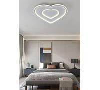 Partenopea Plafoniera Lampadario da soffitto a led con Doppio Cuore Design Stile Moderno Lampada per Camera Cucina Salotto Locali Commerciali (Cuore Luce Fredda 6500K)