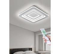 Partenopea Plafoniera Lampadario da soffitto a led con Luci Design Stile Moderno Lampada 64W per Camera Cucina Salotto Locali Commerciali (Quadrato con Telecomando)