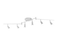 Partenopea Plafoniera orientabile da soffitto con 6 portalampada GU10 in metallo bianco, faretti regolabili, illuminazione moderna per cucina soggiorno ufficio (Lampadine escluse)
