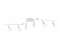 Partenopea Plafoniera orientabile da soffitto con 6 portalampada GU10 in metallo bianco, faretti regolabili, illuminazione moderna per cucina soggiorno ufficio (Lampadine luce bianca naturale 4000K)