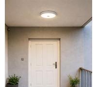 Partenopea PLAFONIERA SMD LED CIRCOLARE 20W CON SENSORE DI MOVIMENTO E SWITCH CCT PER SELEZIONE LUCE 3000K/4000K/6500K IP65 DA ESTERNO (Bianco, Ø 240 mm)