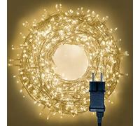 Partenopea serie stringa catena luminosa di luci 500 LED per albero di Natale da Esterno natalizie ed Interno controller con 8 giochi di luce e Memoria cavo trasparente (LUCE CALDA, 25 metri)