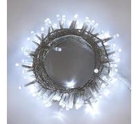 Partenopea serie stringa luminosa di luci 500 LED per albero di Natale da Esterno natalizie ed Interno controller con 8 giochi di luce e Memoria cavo trasparente (bianca fredda, 25 metri)