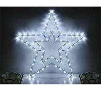 Partenopea® stella natalizia grande luminosa luci di natale da esterno da appendere tubo led forma stella 50x50 CM luce con 90 LED IP44… (Luce bianca Fredda)