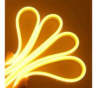 Partenopea® Striscia Strip Led Effetto Neon Flessibile e Tagliabile Tubo 5 Metri DC 12V (ALIMENTATORE NON INCLUSO) Impermeabile IP65 da Esterno e Interno Modellabile (Gialla)