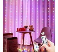 Partenopea® Tenda Luminosa 3x3 Mt con 300 LED: 8 Modalità, Timer Impermeabile IP44, Catena Luminosa LED USB con Telecomando - Perfetta per Natale, Matrimoni, Finestre e Giardino (Luce Multicolor)