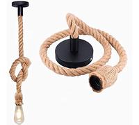 Partenopeautensili® AC220V E27 Singola Testa Canapa Vintage Corda Appesa Luce di Soffitto a Sospensione Lampada Retro Industriale Stile Country Per Ristorante Bar Cafe (3 Metri senza lampada)