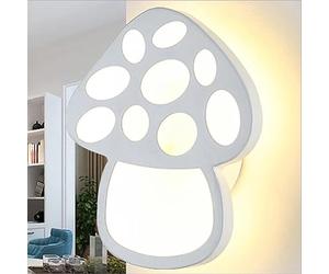 Partenopeautensili® Applique a led lampada per interno Bianca moderna luce da parete a muro lampada 9W illuminazione by universo (Fungo, Cambia 3 tonalità luce Bianca)