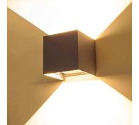 Partenopeautensili® APPLIQUE LED CUBO 12 WATT IMPERMEABILE DA INTERNO ED ESTERNO LAMPADA DA PARETE IN ALLUMINIO CON ANGOLO LUCE REGOLABILE UP DOWN MODERNO LED A LUCE (Grigio, 12W Luce calda 3000K)