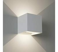 Partenopeautensili® APPLIQUE LED CUBO 12 WATT IMPERMEABILE DA INTERNO ED ESTERNO LAMPADA DA PARETE IN ALLUMINIO CON ANGOLO LUCE REGOLABILE UP DOWN MODERNO LED A LUCE (Bianco, 12W Luce Naturale 4000K)