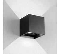 Partenopeautensili® APPLIQUE LED CUBO 20 WATT IMPERMEABILE DA INTERNO ED ESTERNO LAMPADA DA PARETE IN ALLUMINIO CON ANGOLO LUCE REGOLABILE UP DOWN MODERNO LED A LUCE (Nero 20W, Luce Fredda 6500K)