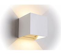 Partenopeautensili® APPLIQUE LED CUBO 6 WATT IMPERMEABILE DA INTERNO ED ESTERNO LAMPADA DA PARETE IN ALLUMINIO CON ANGOLO LUCE REGOLABILE UP DOWN MODERNO LED A LUCE (Bianco, Luce Naturale 4000k)