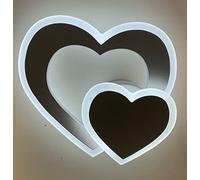 Partenopeautensili® Applique led da parete a muro illuminazione per interno con forma di doppio cuore stile moderno lampada 12W by Universo (12W 6500K)