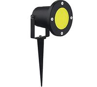 Partenopeautensili® Faretto orientabile con picchetto gu10 da esterno giardino segnapassi luce lampada a led (Luce Calda 3000k, ARMATURA NERA)
