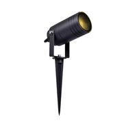 Partenopeautensili® Faretto orientabile con picchetto gu10 da esterno giardino segnapassi luce lampada a led (Grigio antracite compatto, luce calda)