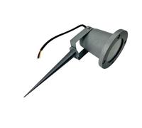 Partenopeautensili® Faretto orientabile con picchetto gu10 da esterno giardino segnapassi luce lampada a led (SENZA LAMPADA, ARMATURA GRIGIA)