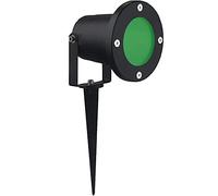 Partenopeautensili® Faretto orientabile con picchetto gu10 da esterno giardino segnapassi luce lampada a led (Luce Verde, ARMATURA NERA)