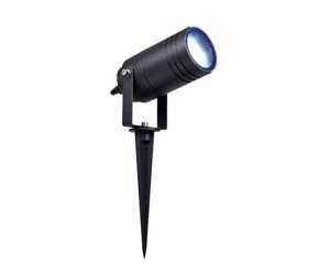 Partenopeautensili® Faretto orientabile con picchetto gu10 da esterno giardino segnapassi luce lampada a led (Grigio antracite compatto, luce bianca fredda)