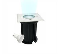 Partenopeautensili® Faretto segnapasso calpestabile lampada da incasso con attacco GU10 impermeabile IP65 per esterno giardino Viali sentieri By Universo (Quadrato Luce Bianca fredda 6500k)