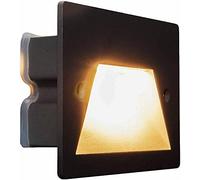 Partenopeautensili® Faretto segnapasso da esterno lampada da muro IP65 LED 3W ad incasso per scatola cassetta 503 scale giardino viale gradini by universo (Luce Fredda 6500K, Cornice Nera)