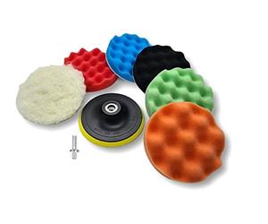Partenopeautensili® KIT Disco Platorello da 5" 125 mm Dischi in spugna Per Lucidatrice Lucidatura Auto Set da 8 pezzi tamponi carrozzeria
