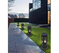 Partenopeautensili® Lampione a led lampioncino lampada illuminazione da esterno palo da giardino per sentieri moderno By UNIVERSO (Nero 30 cm, Luce naturale 4000K)