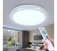 Partenopeautensili® Plafoniera LED Lampada da Soffitto 60W dimmerabile gestibile con Telecomando funzione Timer cambia 3 Tonalità Luce Bianca 4800 Lumen Effetto Glitter… (3 Tonalità bianco)