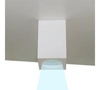 Partenopeautensili® Plafoniera moderna lampada Porta Faretto da soffitto in gesso verniciabile luce LED 60W per faretti GU10 tensione ingresso 230V (Luce Fredda 6500K, Quadrato)