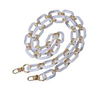 Parti accessorie for borse a catena for borse Tracolla di lusso in resina acrilica bianca perlata for pochette for borsa a tracolla da donna(White 118cm)