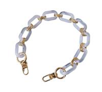 Parti accessorie for borse a catena for Cinturino in resina acrilica perlata bianca for borsa a tracolla da donna Frizione Forniture di moda lusso(White 45cm)