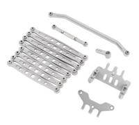 Parti aggiornamento RC Per MN128 86 G500 1/12 Telaio Lega Alluminio Asta Fissa Sedile Dello Sterzo Set Braccio Servo Ricambi Auto Con Telecomando(Silver)