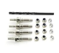 Parti Auto Rc Per Arrma 1/8 Per Kraton 6S Per Typhon Per Outcast 1/7 1/10 4WD Acciaio Al Carbonio Anteriore Posteriore Supporti Ammortizzatori Universali Ricambi Auto RC(Silver)