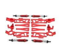 Parti Auto Rc Per Wltoys 12402a 1/12 4WD 9 Pezzi Metallo Bracci Oscillanti Ammortizzatori Set RC Ricambi Auto Accessori Aggiornamenti E Sostituzioni(Red)