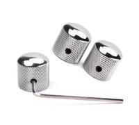 Parti Del Cappuccio Del Potenziometro Della Manopola Di Controllo Del Volume Del Tono Della Manopola Del Basso Della Chitarra In Metallo Da 3 Pezzi Accessorio per Chitarra Strumento (Color : Silver)