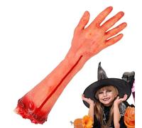 Parti del corpo finte, oggetti di scena di sangue di Halloween, parti del corpo spaventose, mano finta, mano di sangue finto, mano , piede rotto, finto per casa stregata, Halloween