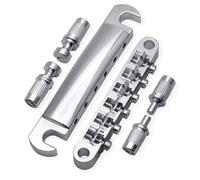 Parti del ponte della chitarra 1 Set Di Kit Di Cordiera Per Ponte Per Chitarra Con Perni Piastra Di Estrazione Per Ponte Superiore E Inferiore Compatibile Con Chitarra Elettrica SG(Silver)