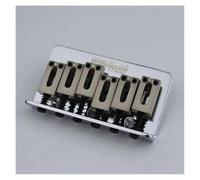 Parti del ponte della chitarra Chitarra Elettrica Ponte Fisso String Thru Bridge Steg Tailpiece Spaziatura Delle Corde 10,5 Mm Argento Dorato(Silver)