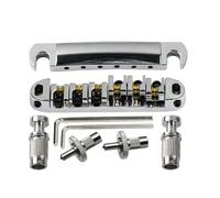Parti del ponte della chitarra Per LP Ponte Con Cuscinetto A Sfere Aggiornato Cordiera Per Chitarra Elettrica Ponte Superiore E Inferiore Ponte Strumento Musicale(Silver)