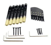 Parti Del Ponte Della Chitarra Ponte Per Chitarra Elettrica Senza Testa | Selle A Ponte E Gruppo Blocco Corde Per Una Chitarra Elettrica Senza Testa A 6 Corde Con Tasti A Ventaglio(The complete set)