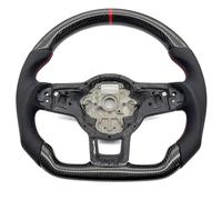 parti del volante da corsa Compatibile Con Per Polo Per GTI Per Tiguan Per Passat Accessori Auto Sostituzione Volante PU Perforato Fibra Carbonio(Without hole)