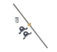 Parti della macchina a vite a sfere a movimento li 1 set di viti comando T8, passo 8 mm, 2, lunghezza, 100-800 + dado in ottone e rame + supporto cuscinetto KP08 + giunto flessibile 8x8(750mm)